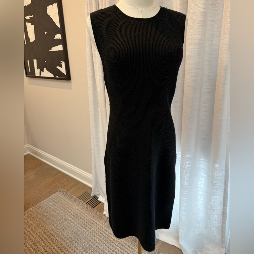 Vince Black Wool Midi Dress -Sz Small